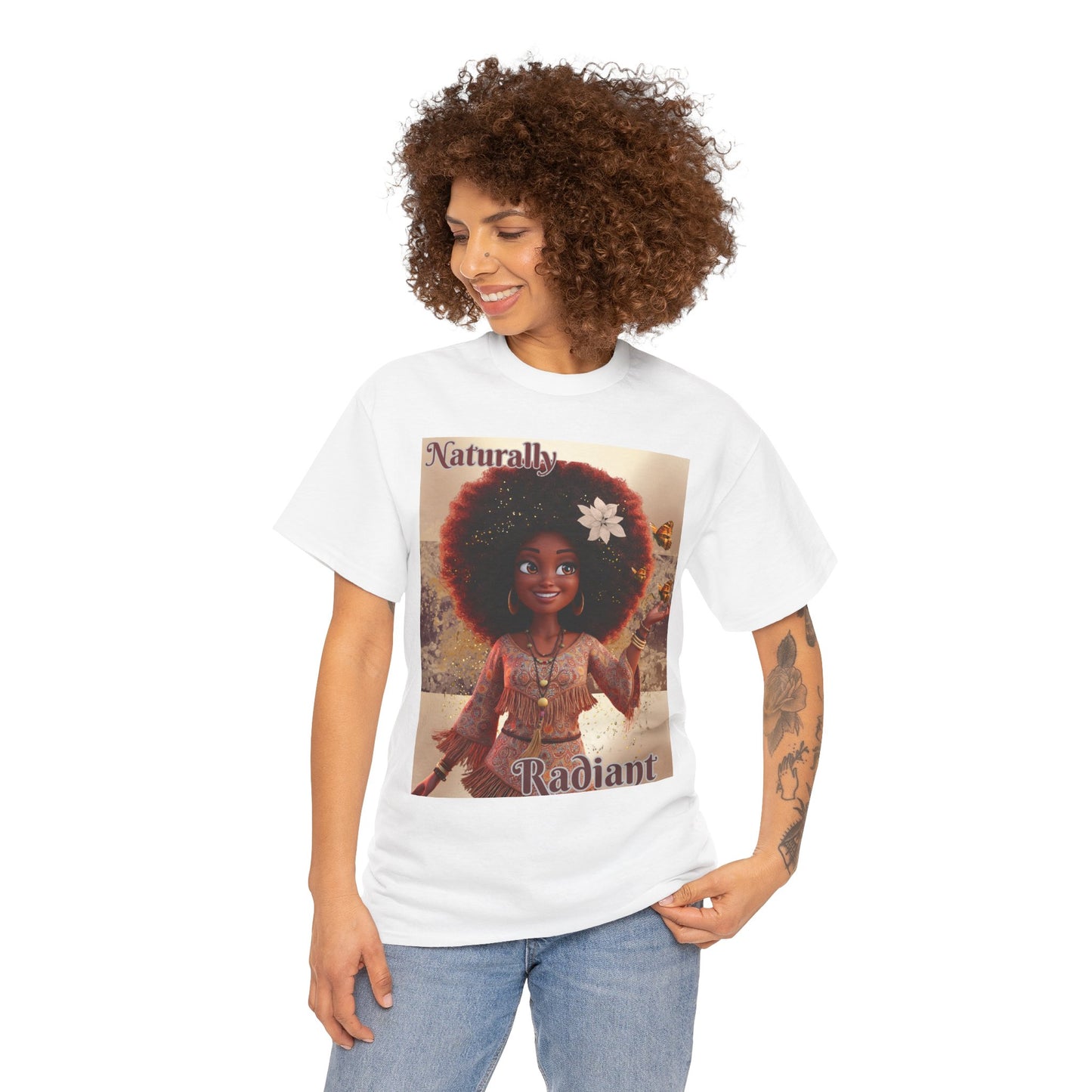 Naturally Radiant Unisex Heavy Cotton Tee - Embrace Your Beauty Shirt