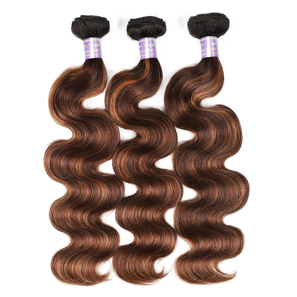 1B 4 30 Highlight Human Hair Bundles FB 30 Ombre Body Wave Bundles Human Hair 100% Brazilian Virgin Human Hair Weave Extensions