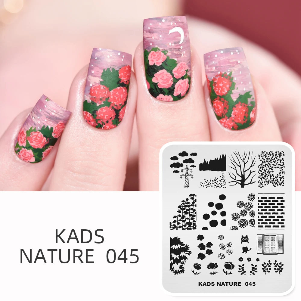 KADS Nail Stamping Plates New Stamp for Nails Flower Leaves Summer Star Rabbit Designs Stamp Template Manicure Stamping Stencil