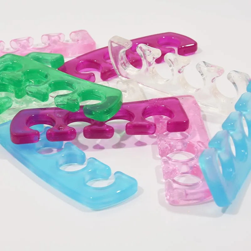 2Pcs/Lot Soft Silicone Finger Toe Separator 5 Colors Feet Care Nail Tools Manicure Pedicure Foot Braces Support Assistant Polish