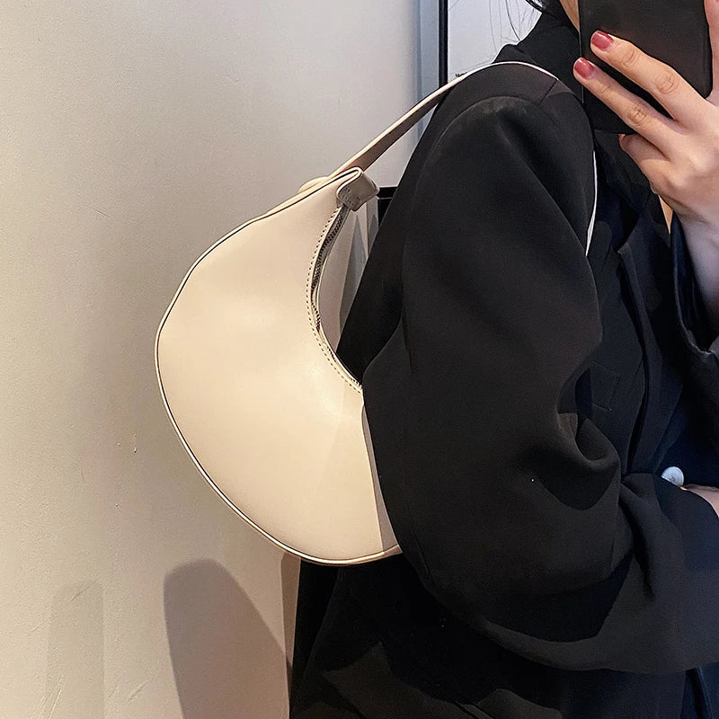 2022 Fashion Armpit Bags for Women Cute Half Crescent Bag Leather PU Purses and Handbags Designer Shoulder Bag Small Hand Bag