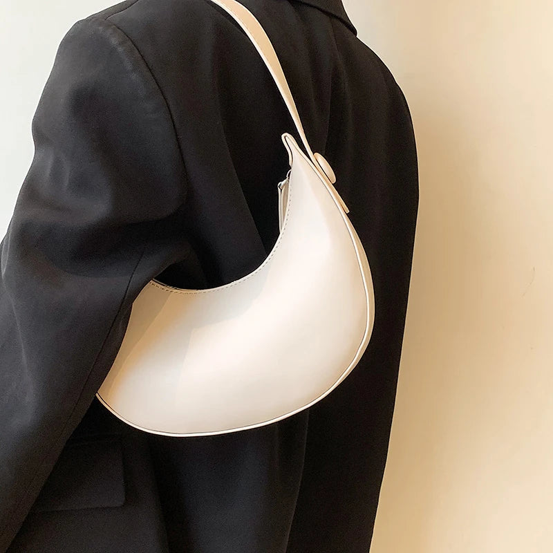 2022 Fashion Armpit Bags for Women Cute Half Crescent Bag Leather PU Purses and Handbags Designer Shoulder Bag Small Hand Bag