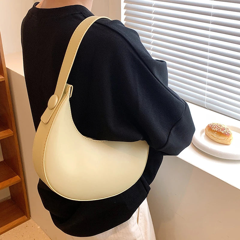 2022 Fashion Armpit Bags for Women Cute Half Crescent Bag Leather PU Purses and Handbags Designer Shoulder Bag Small Hand Bag