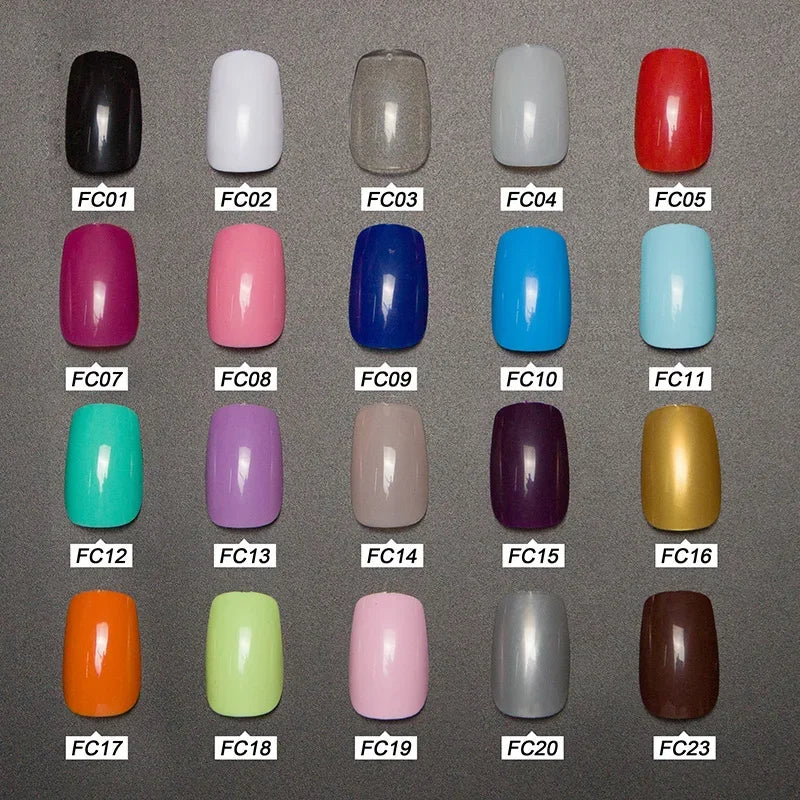10 Sets, 120 Pieces of Short Round Square Color False Nail Tips Press on Nails Short Acrylic Nail Tips Press On Fake Nails