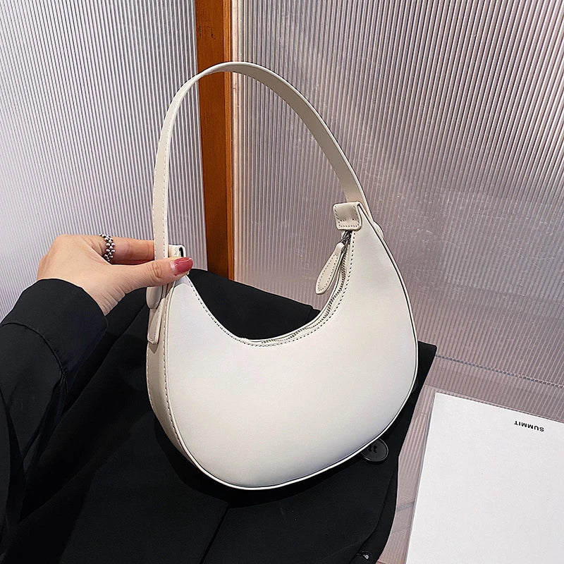 2022 Fashion Armpit Bags for Women Cute Half Crescent Bag Leather PU Purses and Handbags Designer Shoulder Bag Small Hand Bag