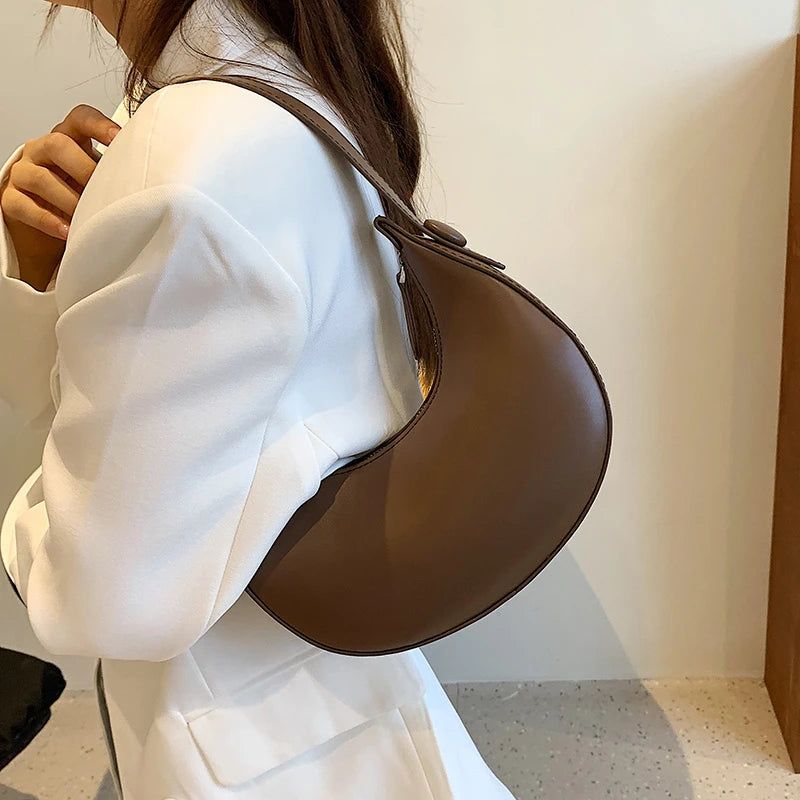 2022 Fashion Armpit Bags for Women Cute Half Crescent Bag Leather PU Purses and Handbags Designer Shoulder Bag Small Hand Bag