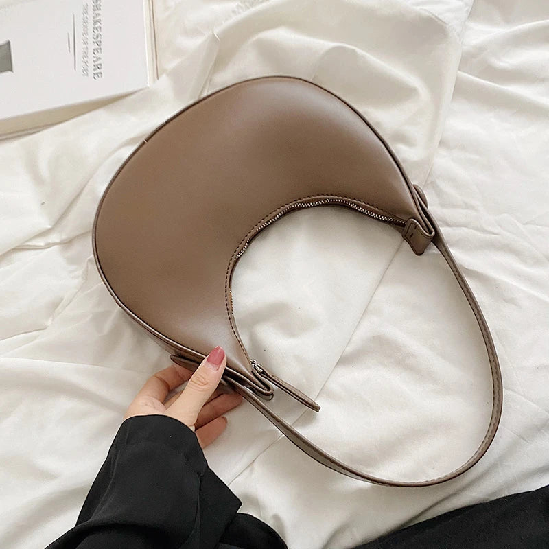 2022 Fashion Armpit Bags for Women Cute Half Crescent Bag Leather PU Purses and Handbags Designer Shoulder Bag Small Hand Bag