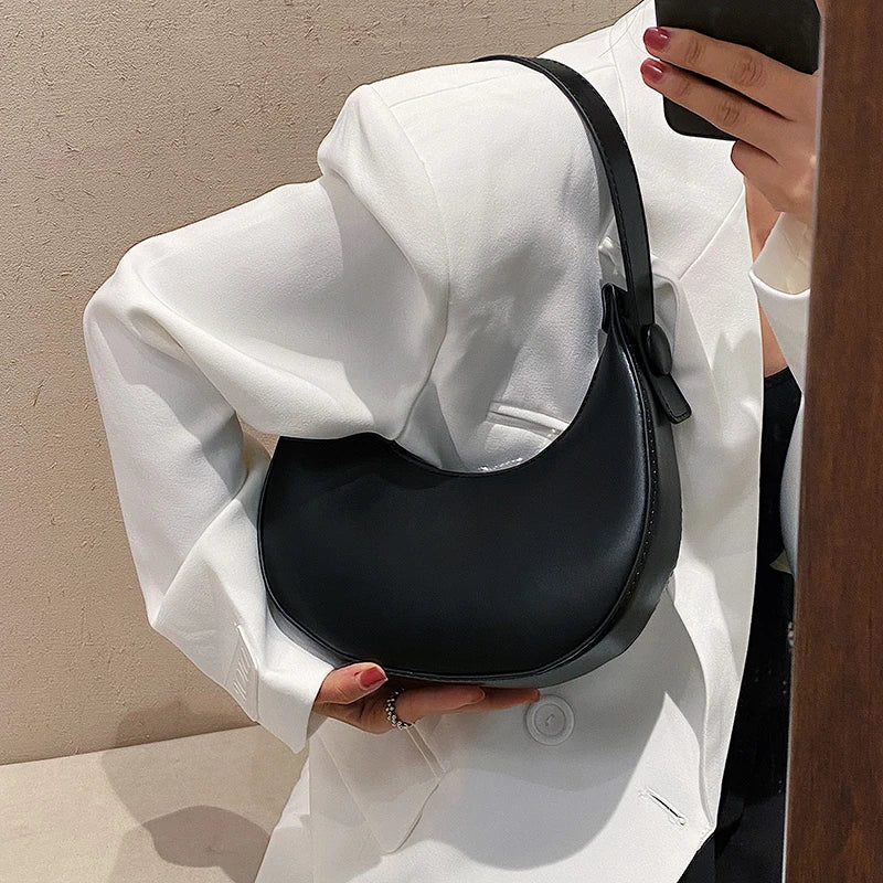 2022 Fashion Armpit Bags for Women Cute Half Crescent Bag Leather PU Purses and Handbags Designer Shoulder Bag Small Hand Bag