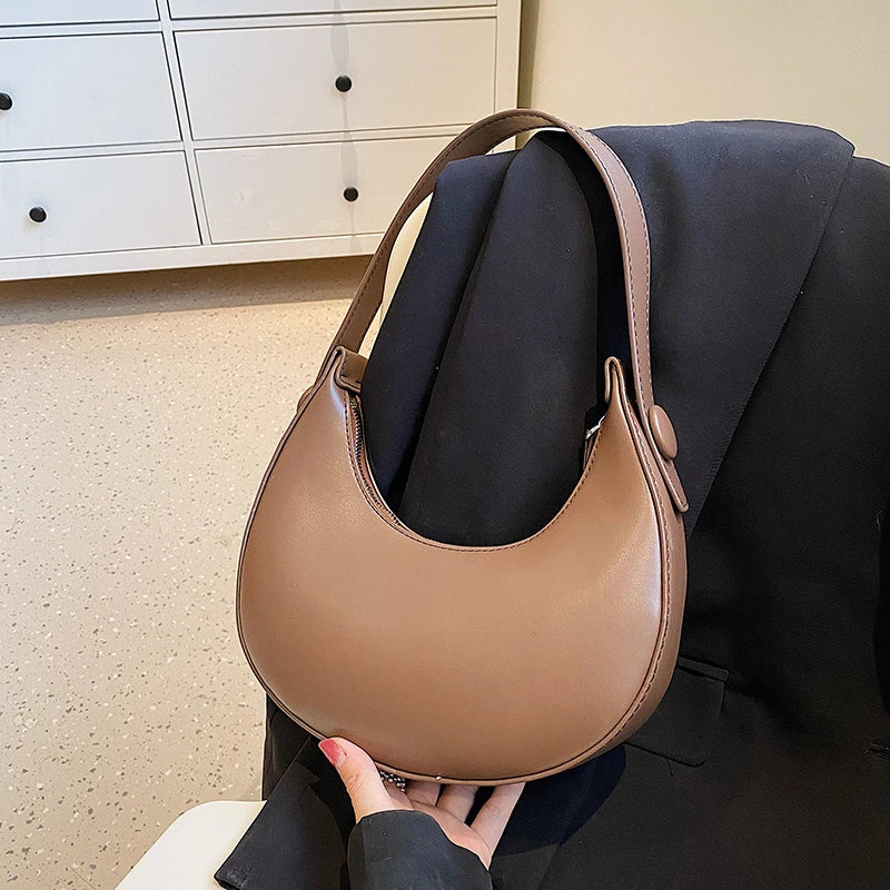 2022 Fashion Armpit Bags for Women Cute Half Crescent Bag Leather PU Purses and Handbags Designer Shoulder Bag Small Hand Bag
