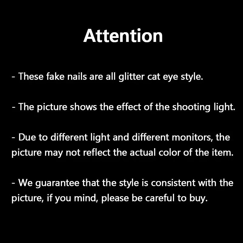 Glitter Fashion Green Cat Eye Wearable Long Ballet Fake Nails Detachable Full Cover Finished False Nails Press on Nail with Glue