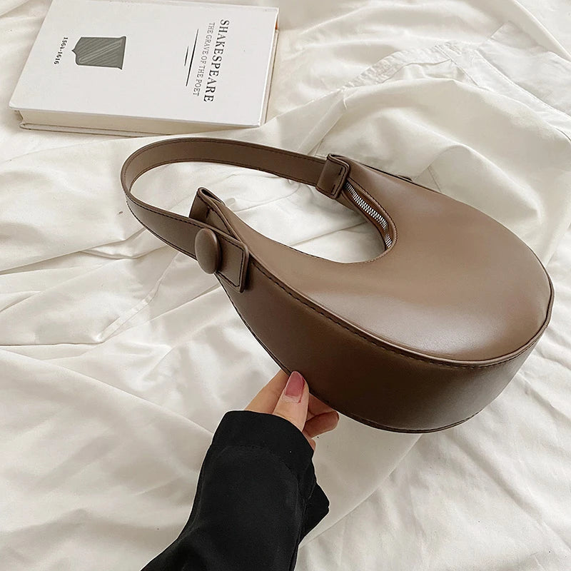 2022 Fashion Armpit Bags for Women Cute Half Crescent Bag Leather PU Purses and Handbags Designer Shoulder Bag Small Hand Bag