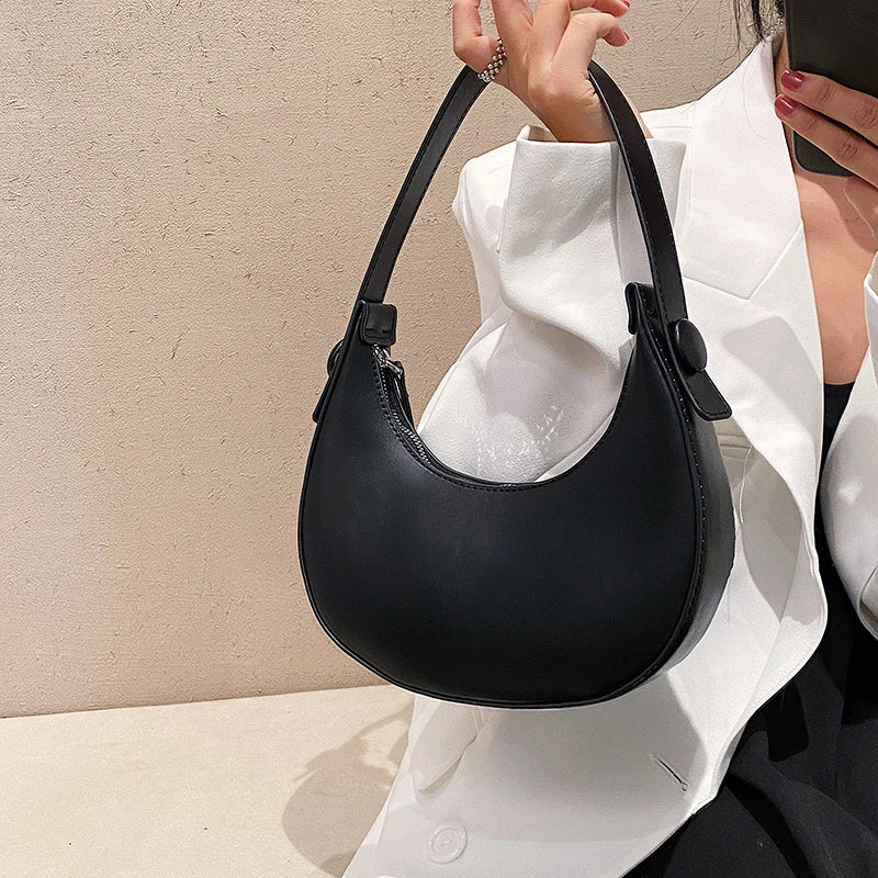 2022 Fashion Armpit Bags for Women Cute Half Crescent Bag Leather PU Purses and Handbags Designer Shoulder Bag Small Hand Bag