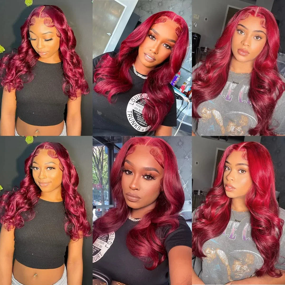 Bleached Burgundy Lace Front Human Hair Wigs Brazilian Red 99j Colored Body Wave 13x4 Tranparent Lace Frontal Wig For Women