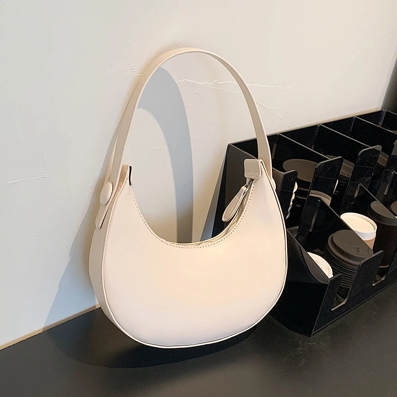 2022 Fashion Armpit Bags for Women Cute Half Crescent Bag Leather PU Purses and Handbags Designer Shoulder Bag Small Hand Bag