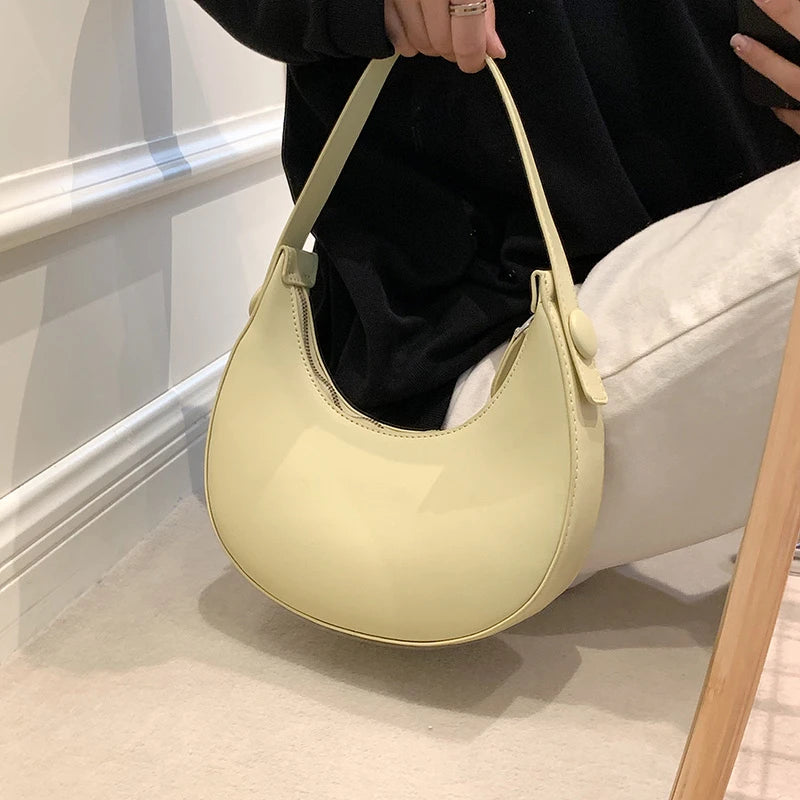 2022 Fashion Armpit Bags for Women Cute Half Crescent Bag Leather PU Purses and Handbags Designer Shoulder Bag Small Hand Bag