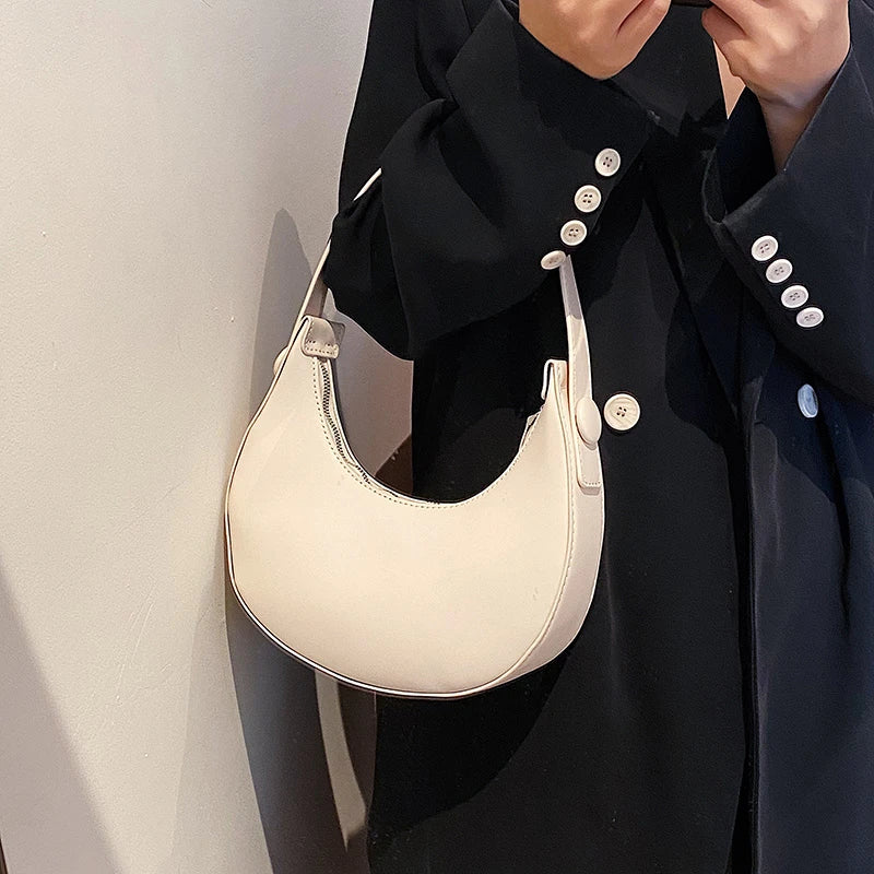 2022 Fashion Armpit Bags for Women Cute Half Crescent Bag Leather PU Purses and Handbags Designer Shoulder Bag Small Hand Bag