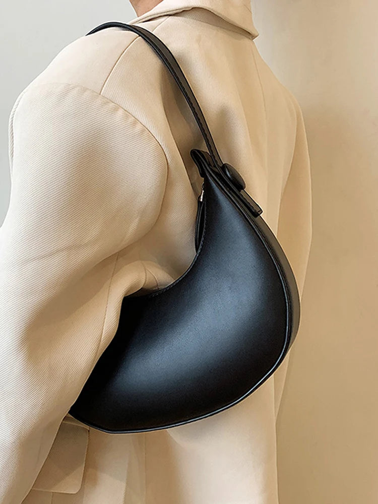 2022 Fashion Armpit Bags for Women Cute Half Crescent Bag Leather PU Purses and Handbags Designer Shoulder Bag Small Hand Bag