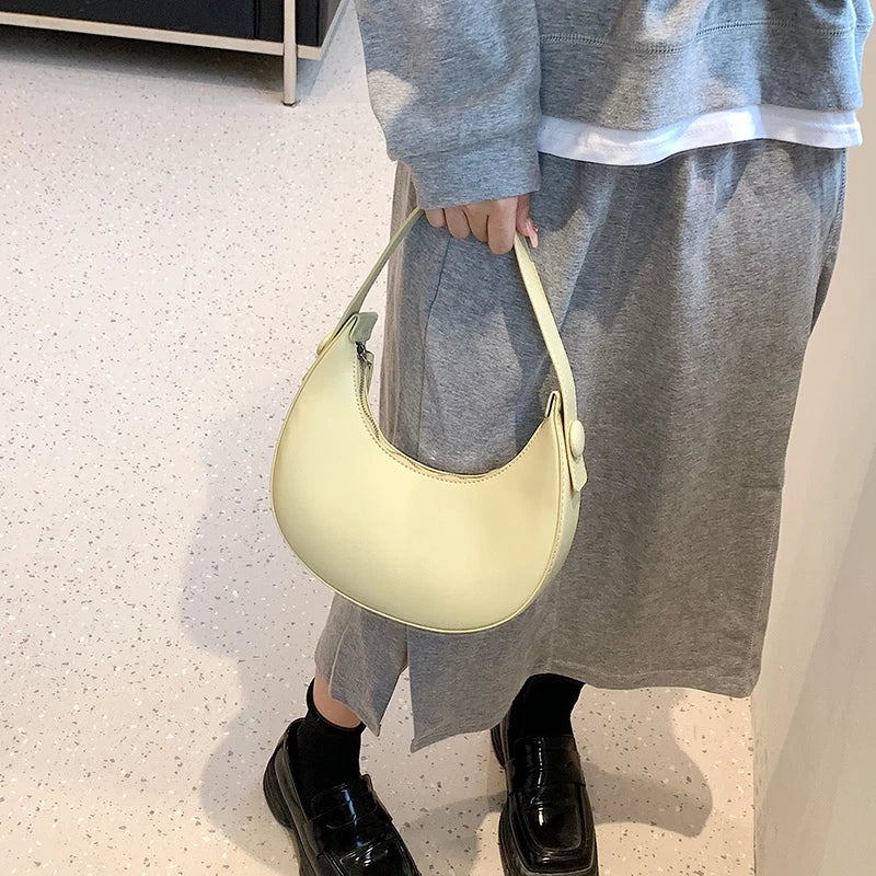 2022 Fashion Armpit Bags for Women Cute Half Crescent Bag Leather PU Purses and Handbags Designer Shoulder Bag Small Hand Bag