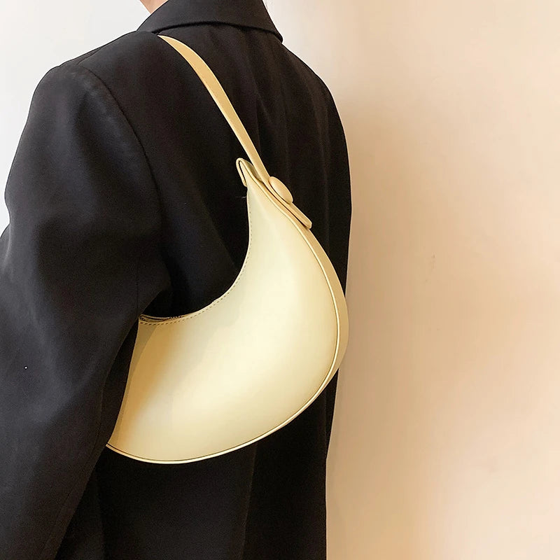 2022 Fashion Armpit Bags for Women Cute Half Crescent Bag Leather PU Purses and Handbags Designer Shoulder Bag Small Hand Bag