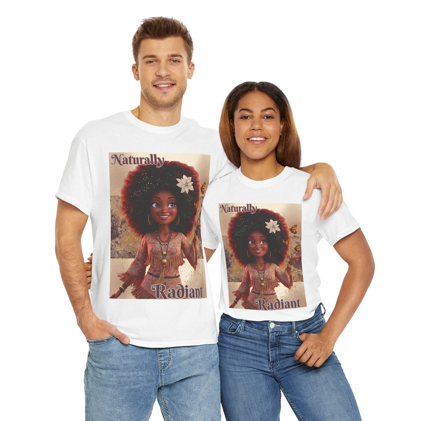 Naturally Radiant Unisex Heavy Cotton Tee - Embrace Your Beauty Shirt