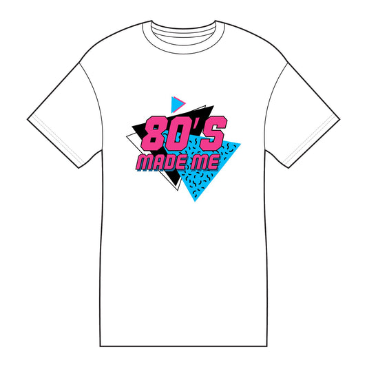 80's Made Me Tee - Retro 1980s Vintage Neon Graphic T-Shirt