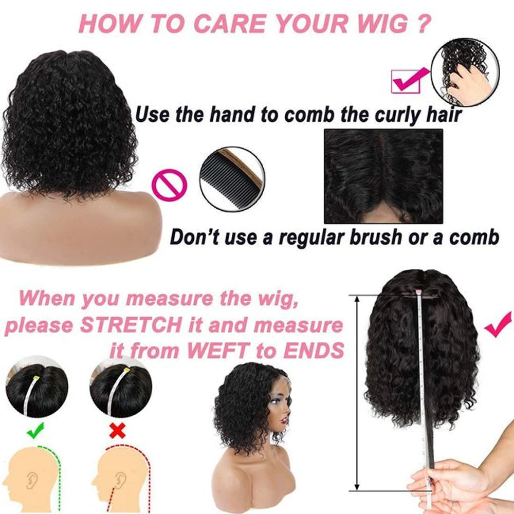 Jerry Curly Wig With Bangs 10A Brazilian Virgin Human Hair Glueless None Lace Front Wig Kinky Curly Human Hair For Black Women