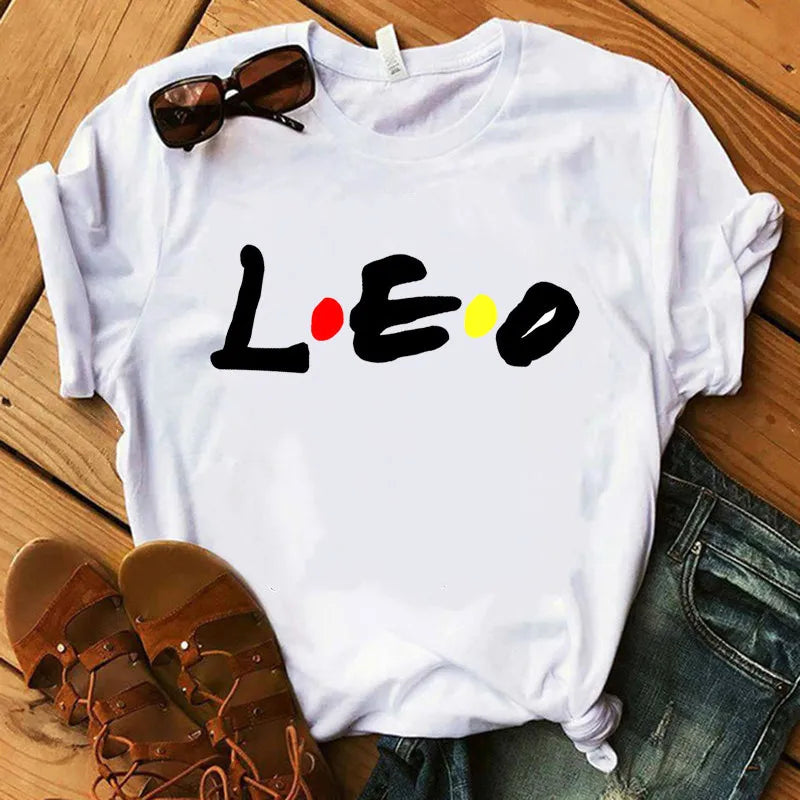 Twelve constellations zodiac sign Tshirt Women Short Sleeve o-neck t shirt soft Breathable casual tshirt,Drop Ship