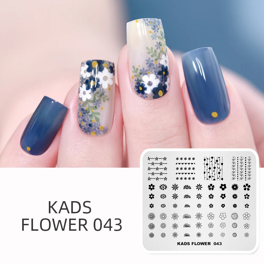 KADS Nail Stamping Plates New Stamp for Nails Flower Leaves Summer Star Rabbit Designs Stamp Template Manicure Stamping Stencil