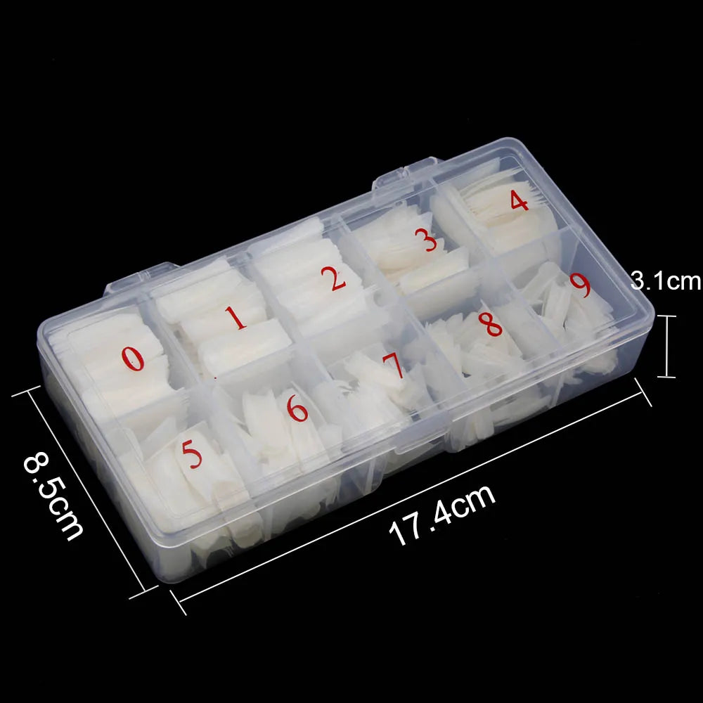 Nail Capsules 500pcs/Box Artificial Nail Tips Full Cover Nails Tips Acrylic Transparent Nail Capsules French Manicure False Nail