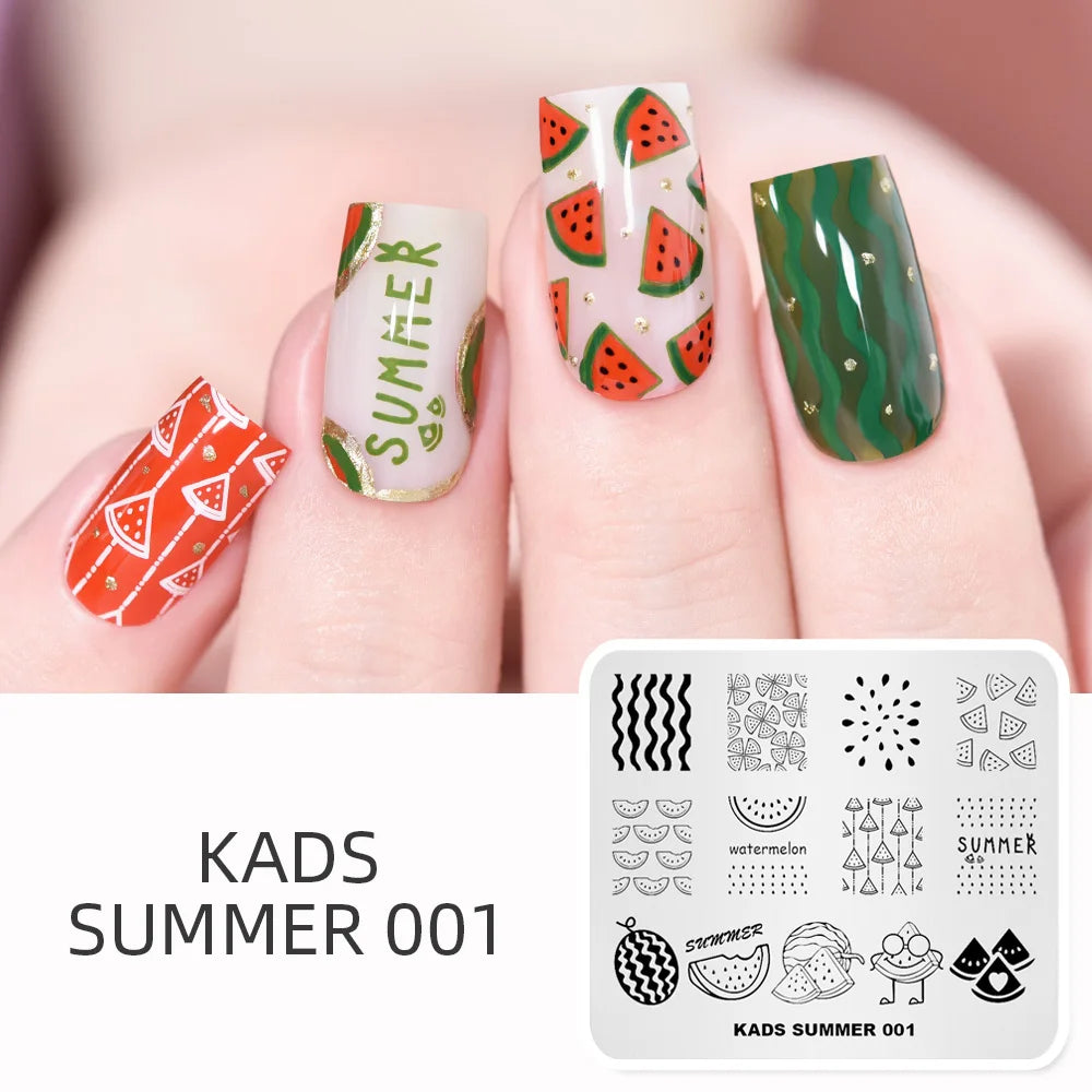 KADS Nail Stamping Plates New Stamp for Nails Flower Leaves Summer Star Rabbit Designs Stamp Template Manicure Stamping Stencil
