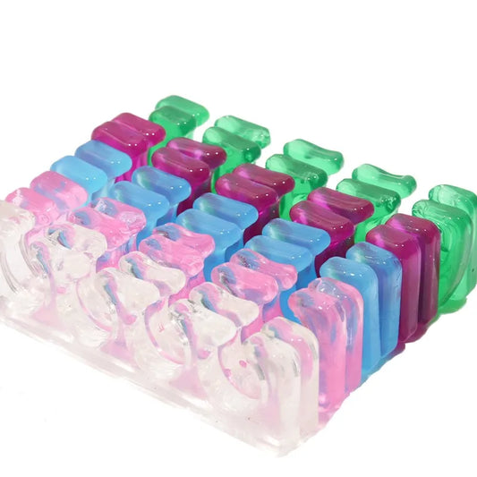 2Pcs/Lot Soft Silicone Finger Toe Separator 5 Colors Feet Care Nail Tools Manicure Pedicure Foot Braces Support Assistant Polish