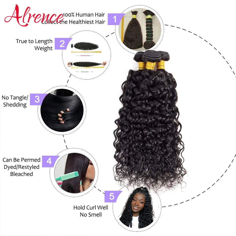 Water Bundles 100% Human Hair Bundles 28 30 inch Virgin Hair 3 4 Bundles Brazilian Weave Human Hair Extensions Deep Weave Hair