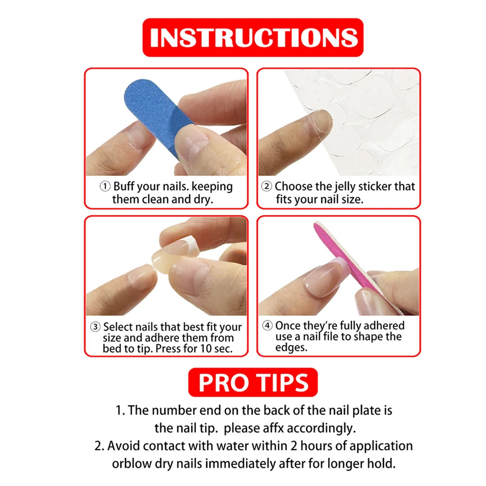Trend Fashion Women Girls 24Pcs/Set Medium Coffin Shaped French Glitter Powder Star Stripe Wearable Fake Nail Press on Nail Art