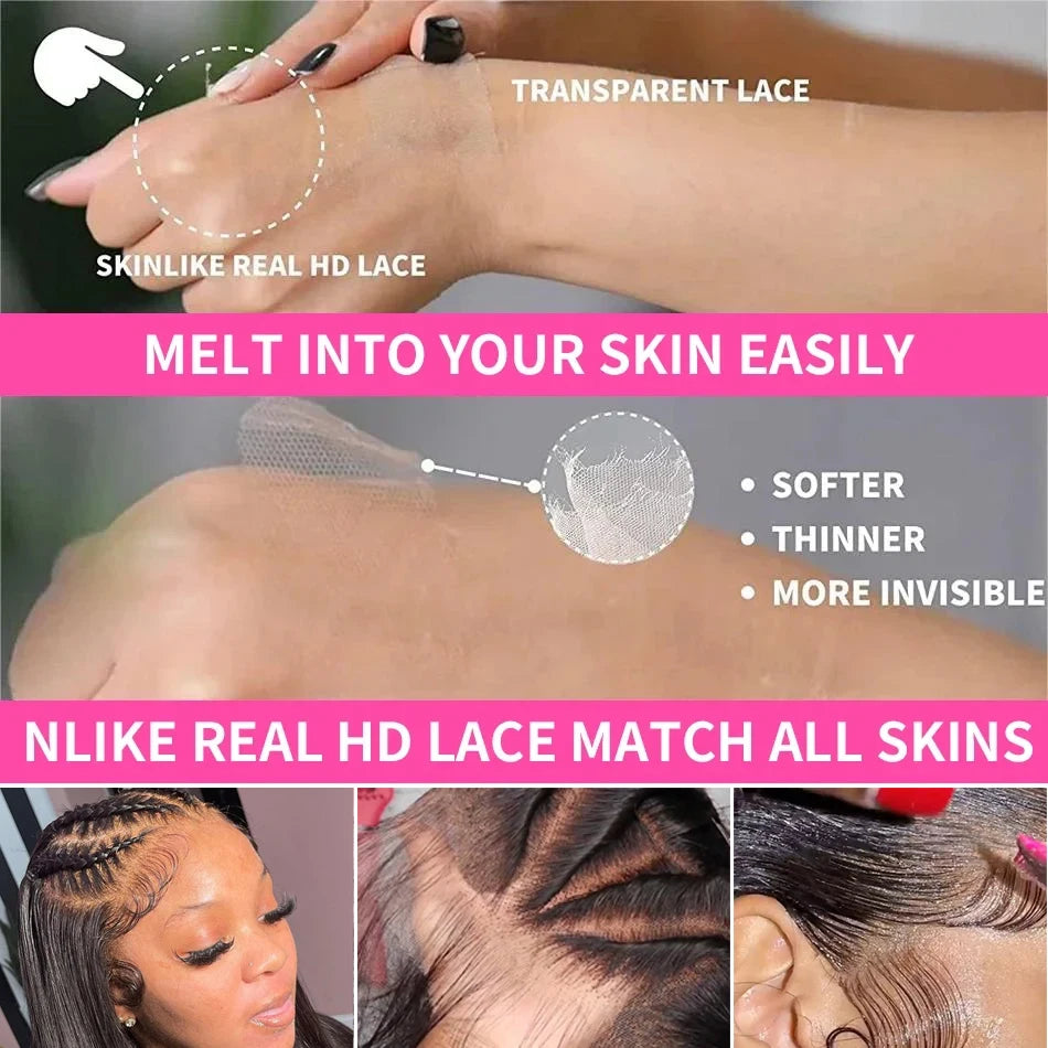 Bone Straight HD Frontal 13X4 Lace Front Human Hair Wigs 100% Natural Brazilian Remy 4X4 Lace Closure Wig For Women On Promotion