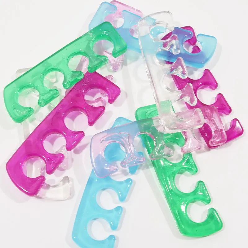 2Pcs/Lot Soft Silicone Finger Toe Separator 5 Colors Feet Care Nail Tools Manicure Pedicure Foot Braces Support Assistant Polish