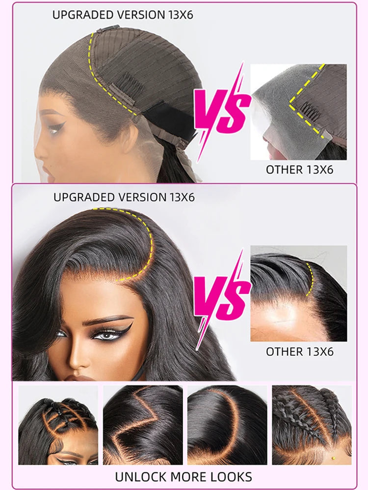 Highlight Wigs 13×6 HD Lace Front Wigs P4/27 Ombre 13x4 Body Wave  Preplucked Highlight Wigs 360 Full Human Hair Wigs For Women
