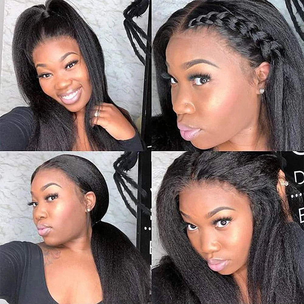Kinky Straight Human Hair Bundles 8-30 Inch Hair Weave Remy Hair Extensions Yaki Straight Hair 1/3/4 Bundles Wholesale Vendor