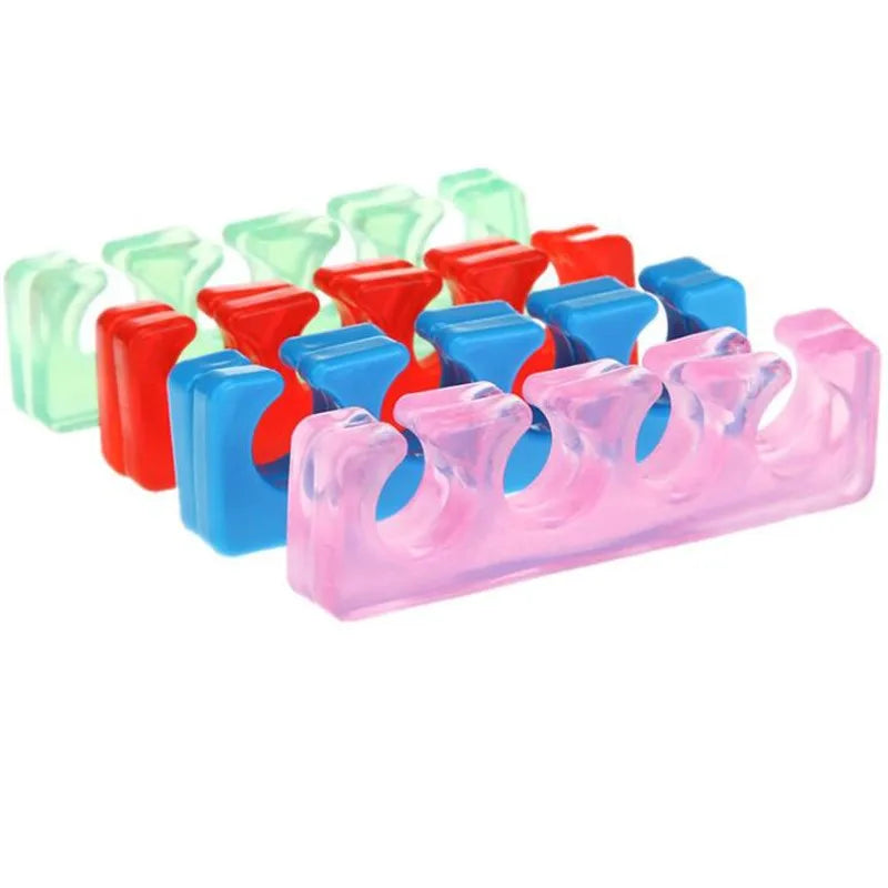2Pcs/Lot Soft Silicone Finger Toe Separator 5 Colors Feet Care Nail Tools Manicure Pedicure Foot Braces Support Assistant Polish