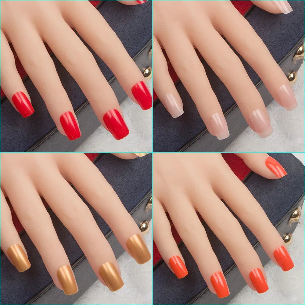 10 Sets, 120 Pieces of Short Round Square Color False Nail Tips Press on Nails Short Acrylic Nail Tips Press On Fake Nails