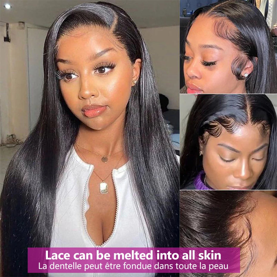 Bone Straight HD Frontal 13X4 Lace Front Human Hair Wigs 100% Natural Brazilian Remy 4X4 Lace Closure Wig For Women On Promotion