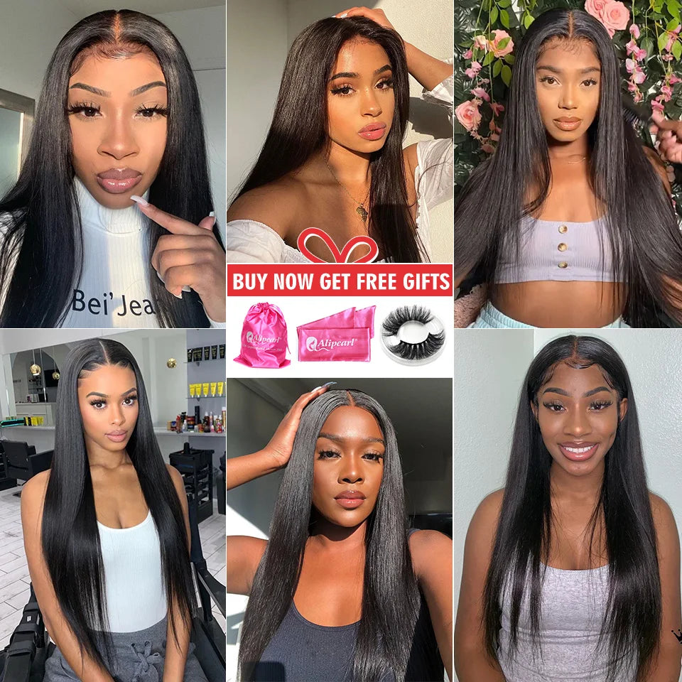 Bone Straight HD Frontal 13X4 Lace Front Human Hair Wigs 100% Natural Brazilian Remy 4X4 Lace Closure Wig For Women On Promotion